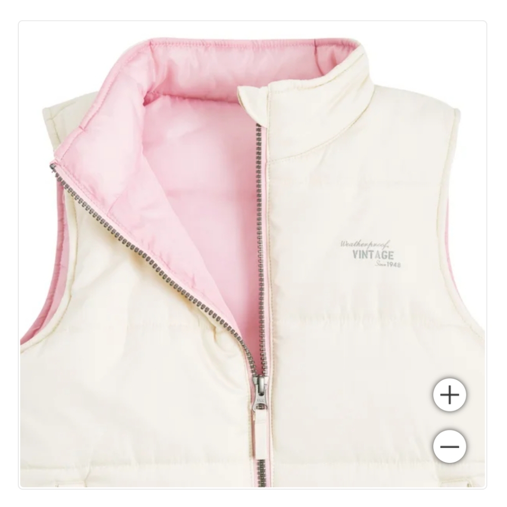 New! Weatherproof Vintage Kids Girls Youth Vest White Size L Large (14/16) NWT!!